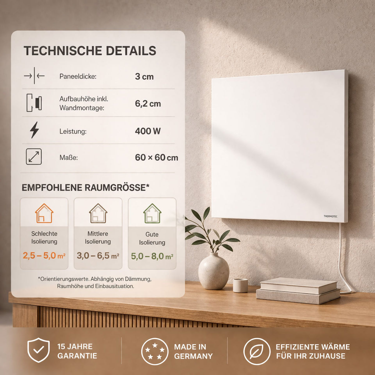 LUMERA Infrarot-Heizpaneel mit X3D Funkthermostat
